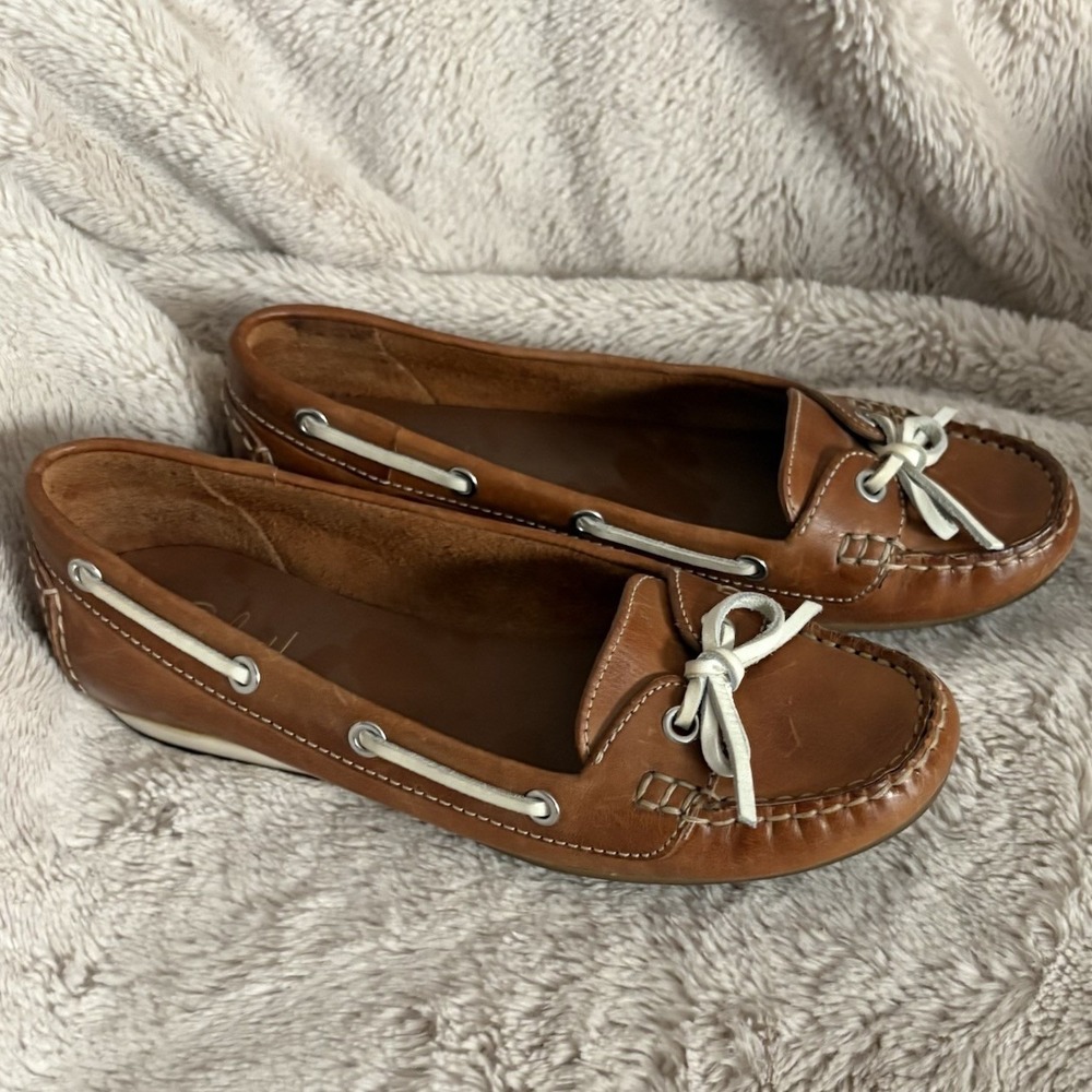 Cole Haan NIKE Air Women's Leather Driving Flat Loafers Sz 7